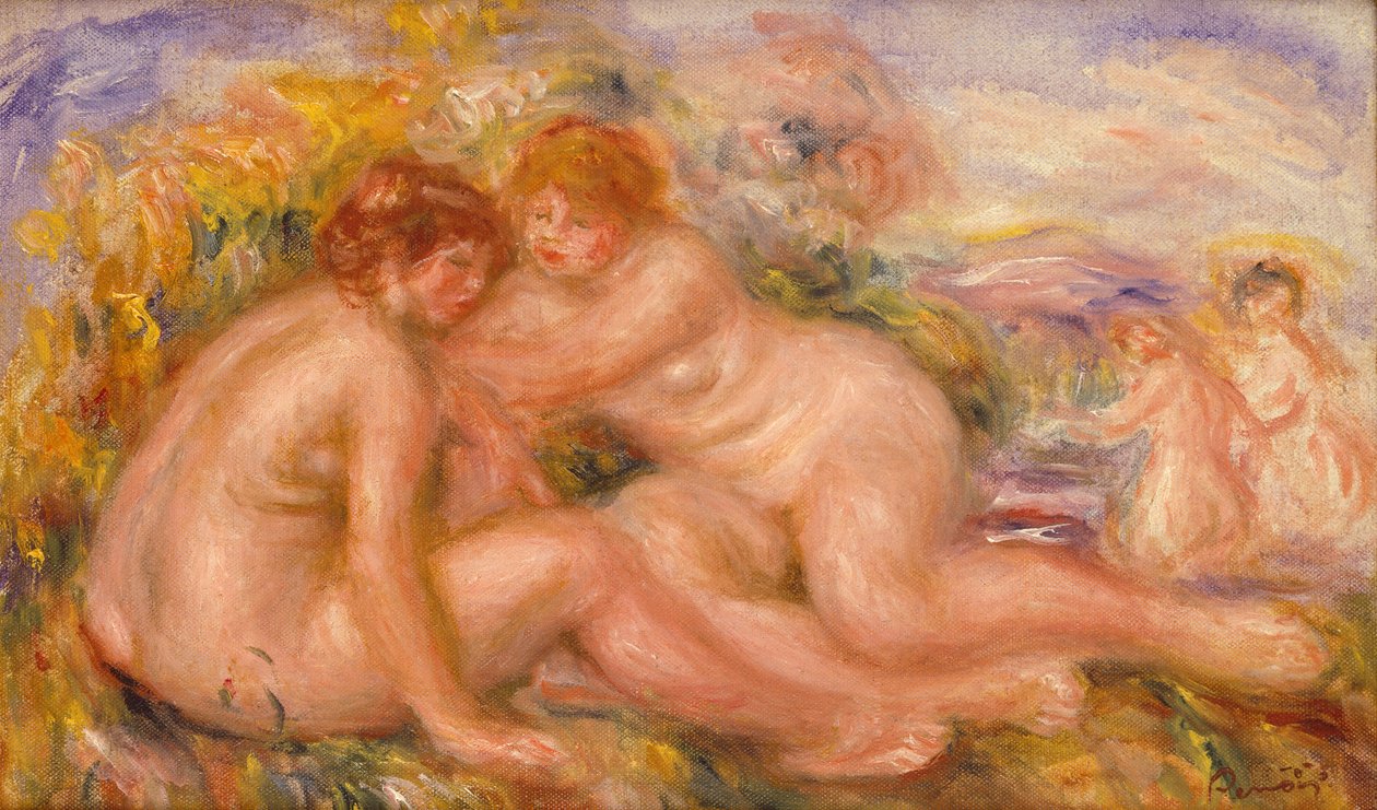 Neljä uimaria (öljy kankaalle) tekijältä Pierre Auguste Renoir