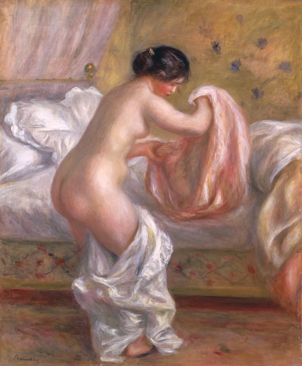 Gabrielle Arising, n. 1909 (öljy kankaalle) tekijältä Pierre Auguste Renoir