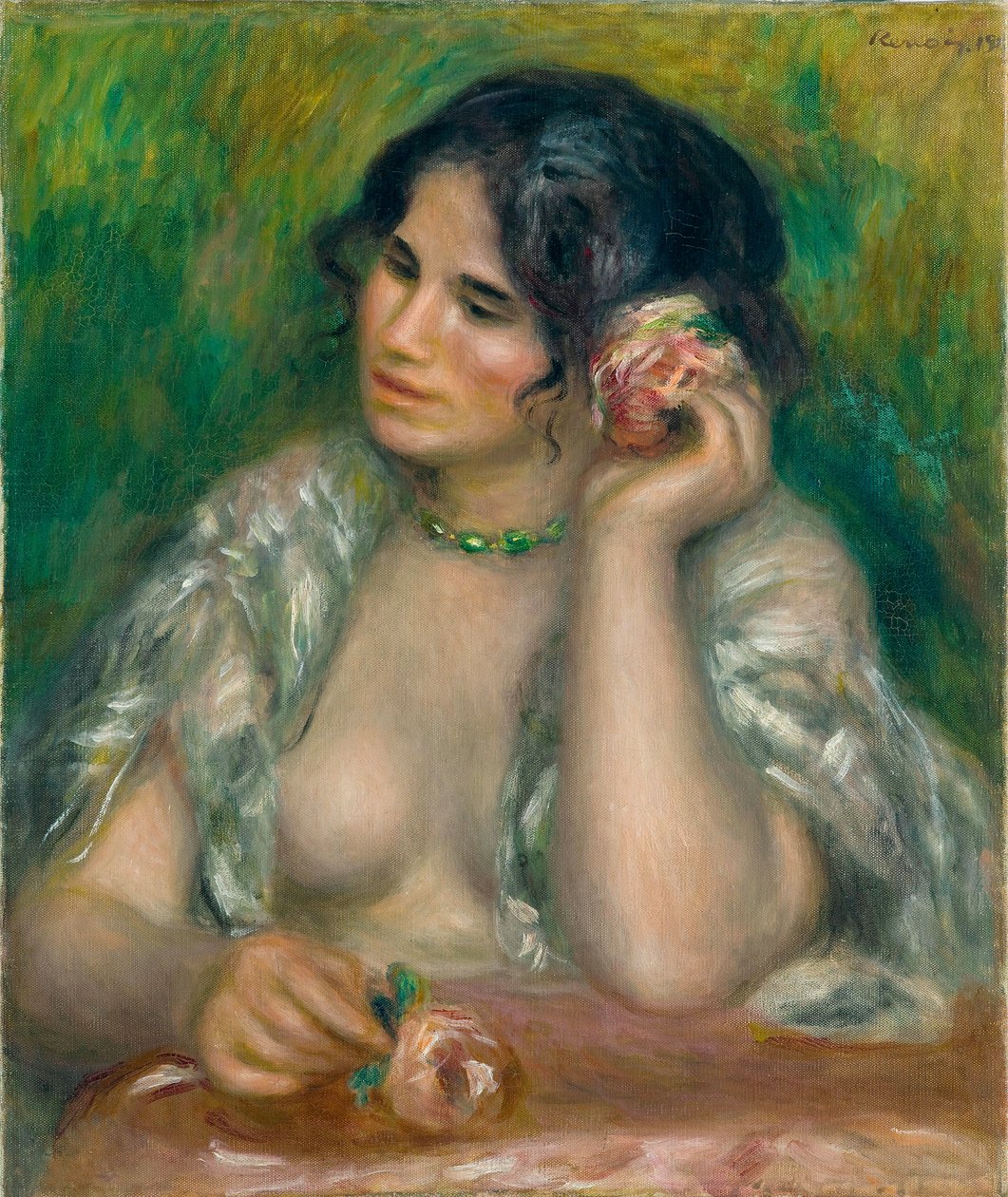 Gabrielle ruusun kanssa tekijältä Pierre Auguste Renoir