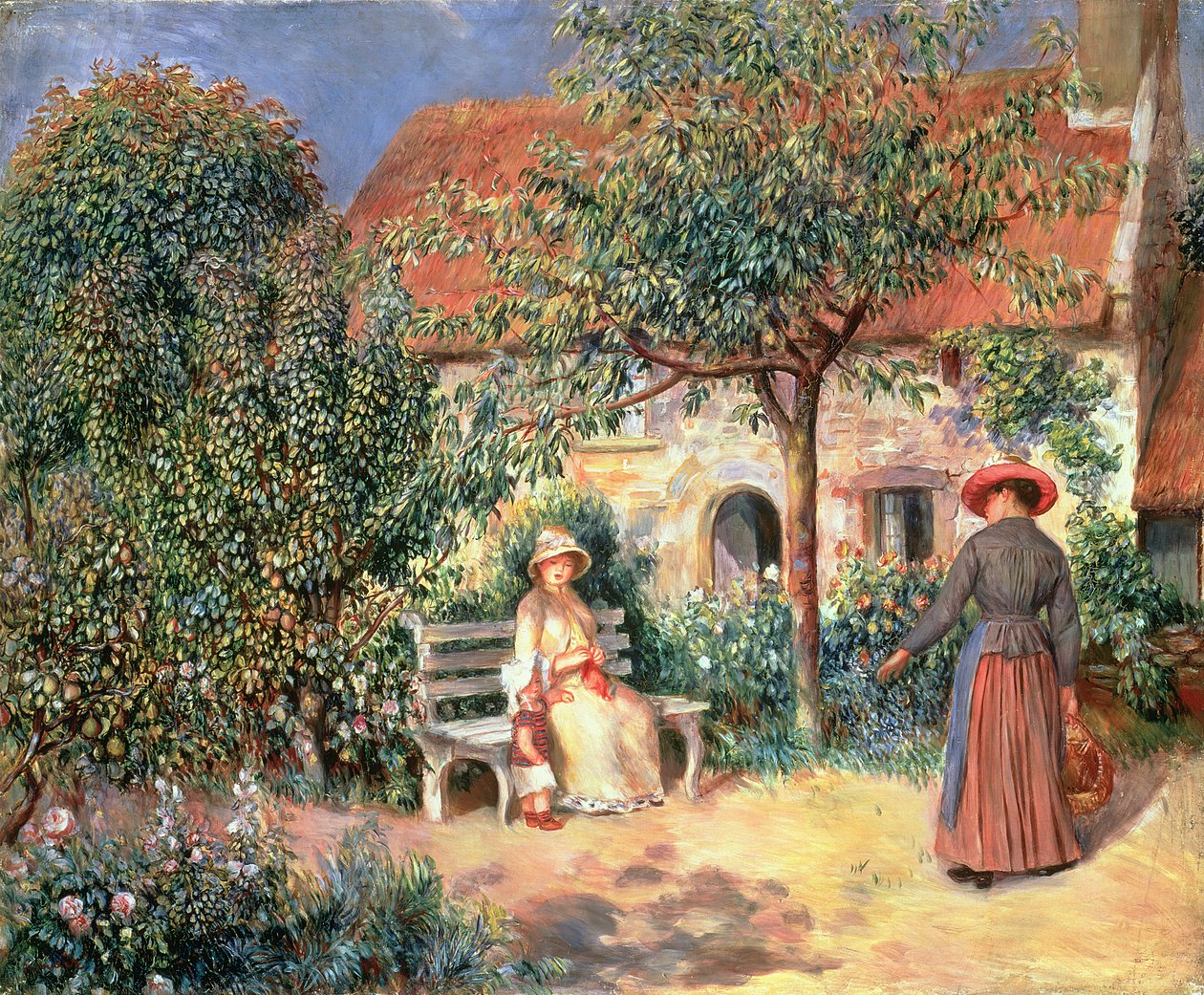 Garden Scene in Bretagne, n. 1886 (öljy kankaalle) tekijältä Pierre Auguste Renoir