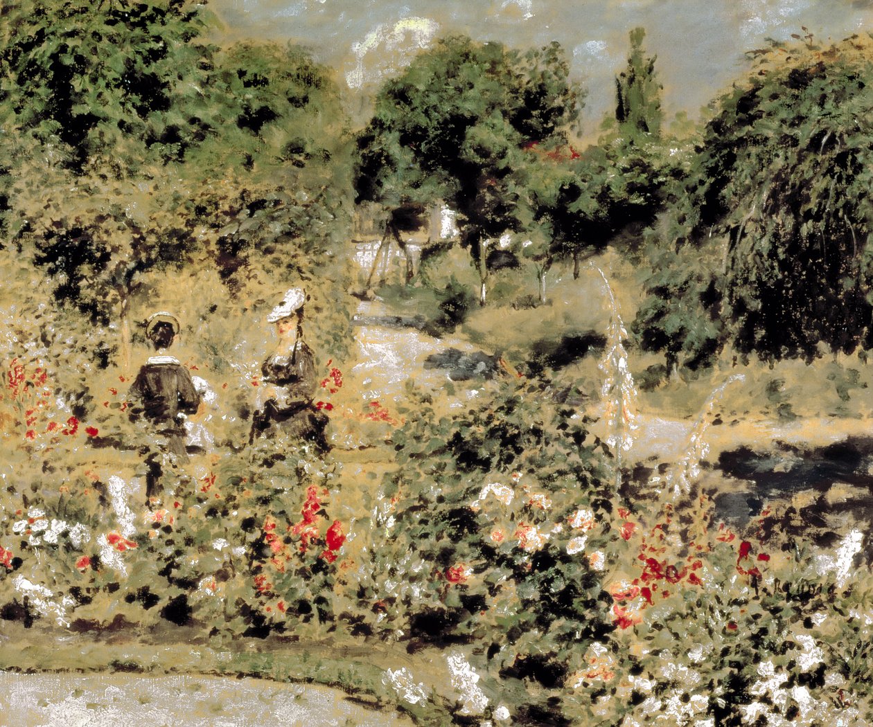 Puutarha Fontenay-aux-Rosesissa, noin 1873-74 (öljy kankaalle). tekijältä Pierre Auguste Renoir