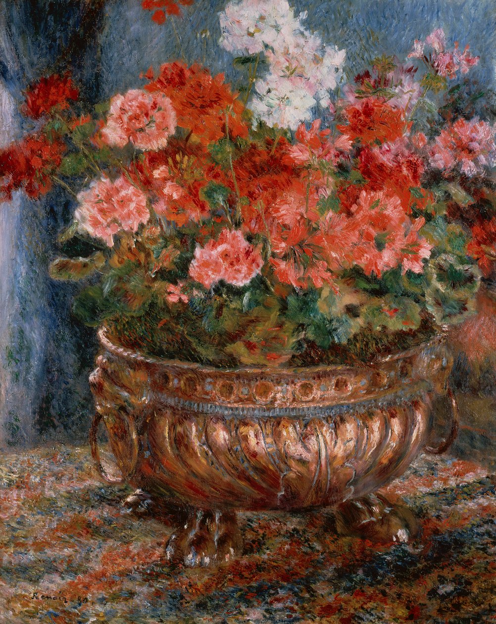 Geraniums kuparialtaassa tekijältä Pierre Auguste Renoir