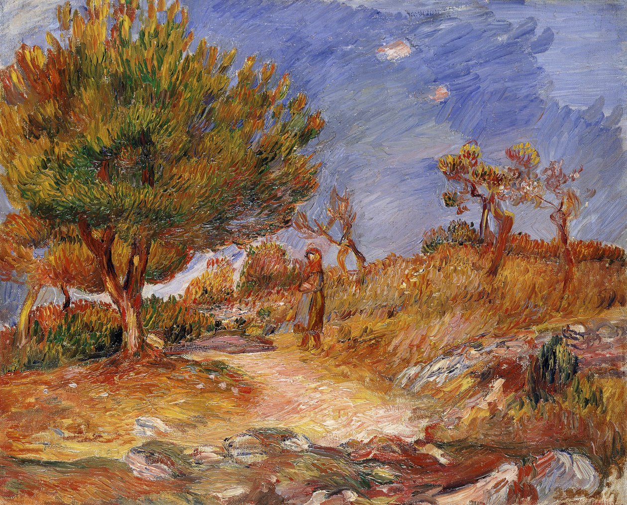 Tyttö polulla; Nuori tyttö polulla, n. 1882-83 tekijältä Pierre Auguste Renoir