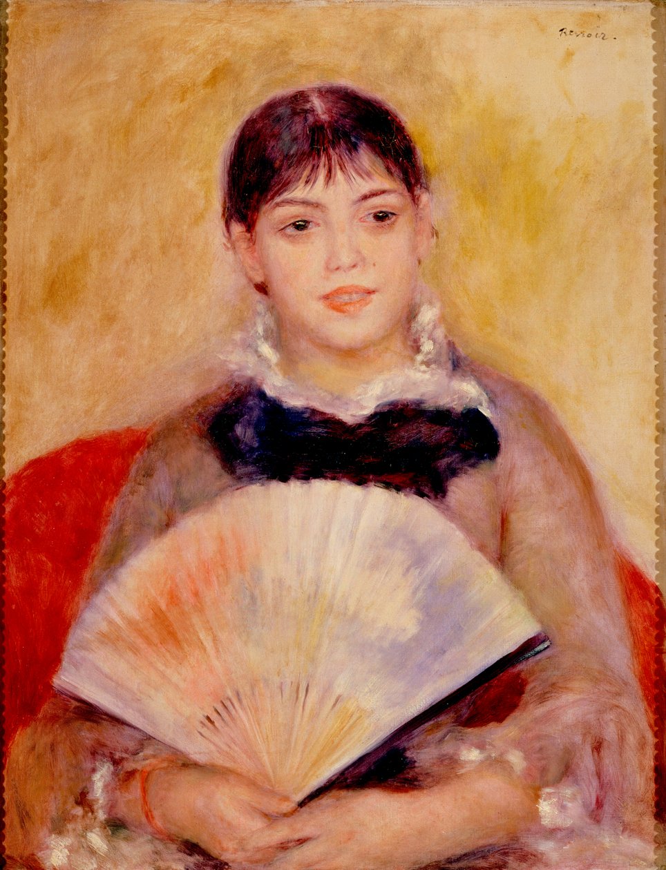 Tyttö tuulettimen kanssa tekijältä Pierre Auguste Renoir