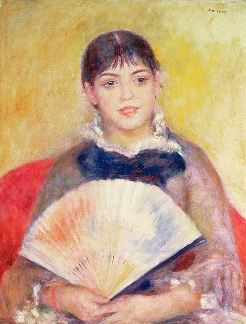 Tyttö tuulettimen kanssa tekijältä Pierre Auguste Renoir