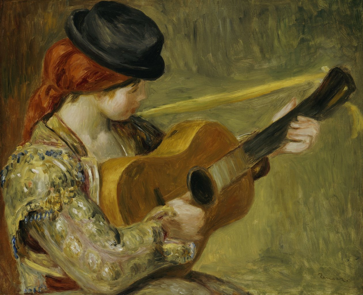 Tyttö kitaralla, 1897 tekijältä Pierre Auguste Renoir