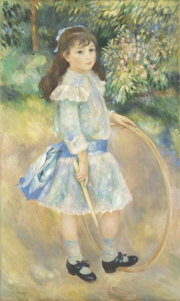 Tyttö vanteella, 1885 tekijältä Pierre Auguste Renoir