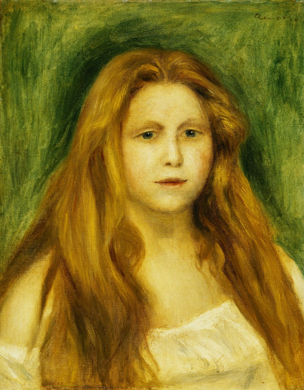 tytön pää; Nuoren tytön päällikkö, 1888 tekijältä Pierre Auguste Renoir