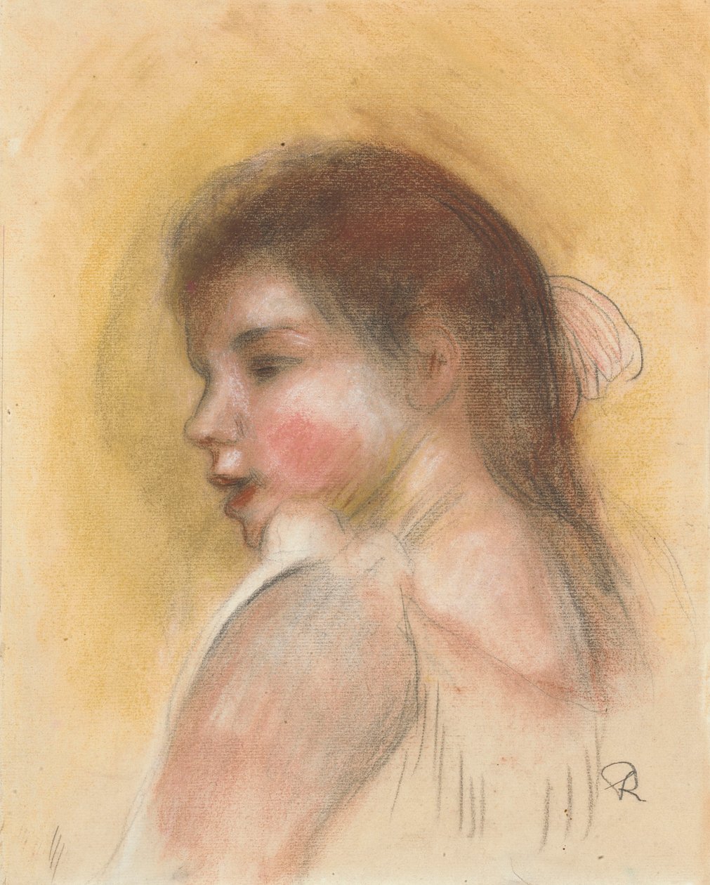 Nuoren tytön johtaja profiilissa tekijältä Pierre Auguste Renoir
