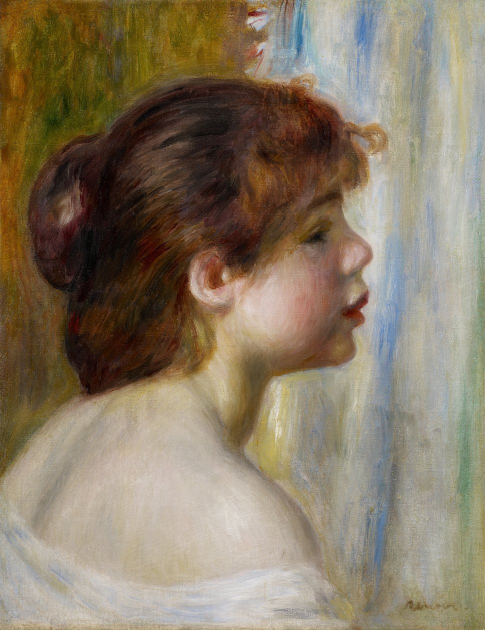 Nuoren naisen pää, 1800-luvun loppu tekijältä Pierre Auguste Renoir