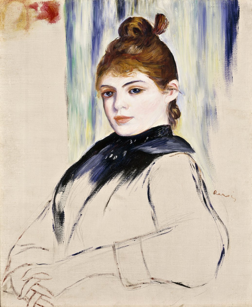 Nuori tyttö hiuspulla, 1882 tekijältä Pierre Auguste Renoir