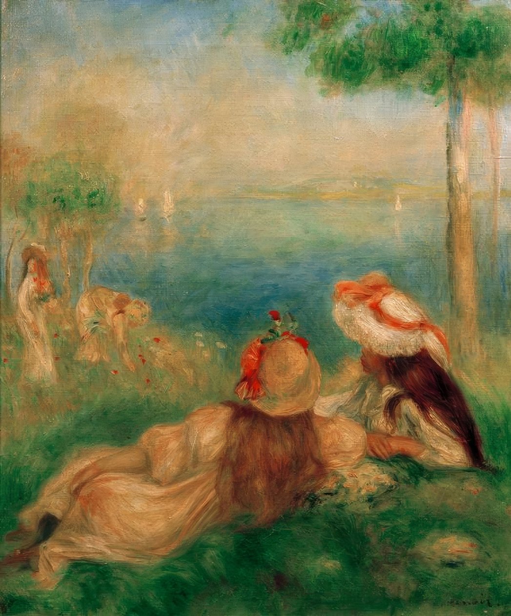 Nuoret tytöt meren rannalla tekijältä Pierre Auguste Renoir