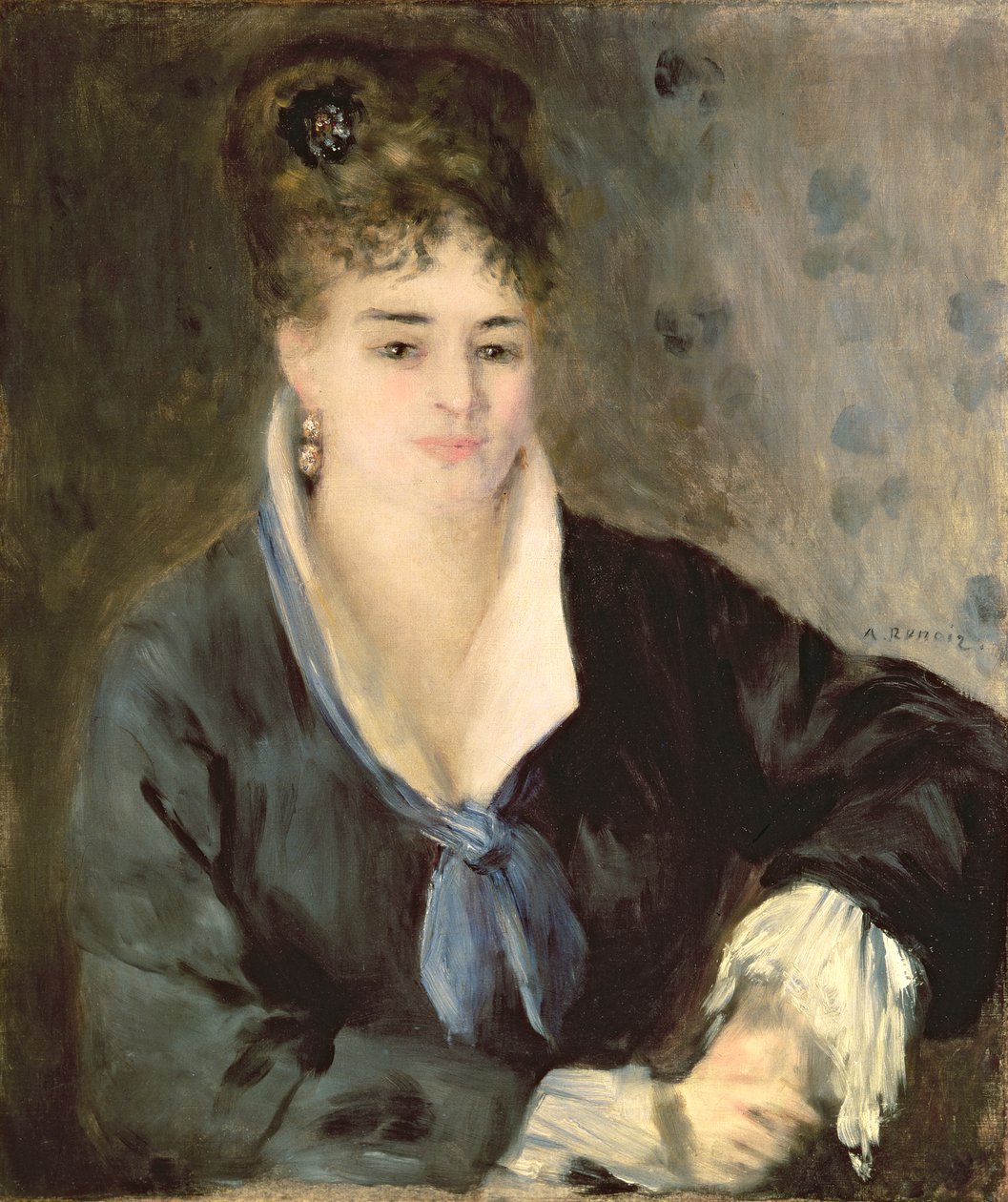 Lady in Black, n. 1876 (öljy kankaalle) tekijältä Pierre Auguste Renoir