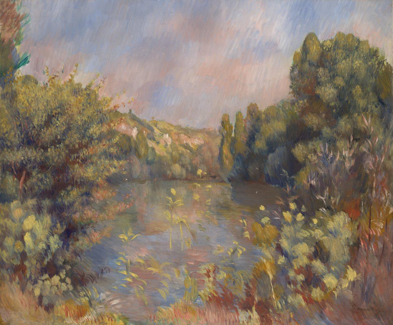 Järvenrantamaisema, n. 1889 tekijältä Pierre Auguste Renoir
