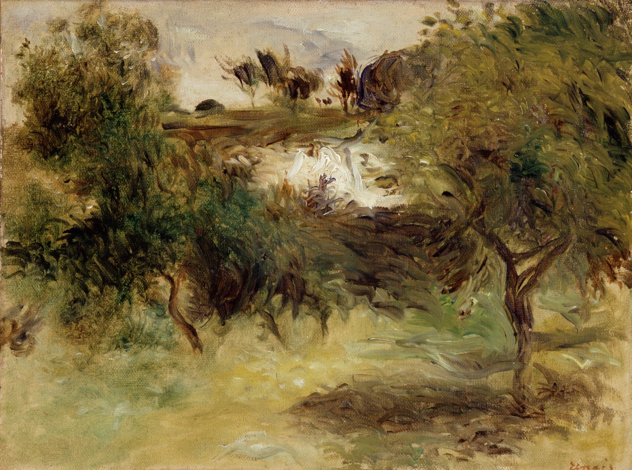Maisema puiden kanssa, 1800-luvun loppu tekijältä Pierre Auguste Renoir