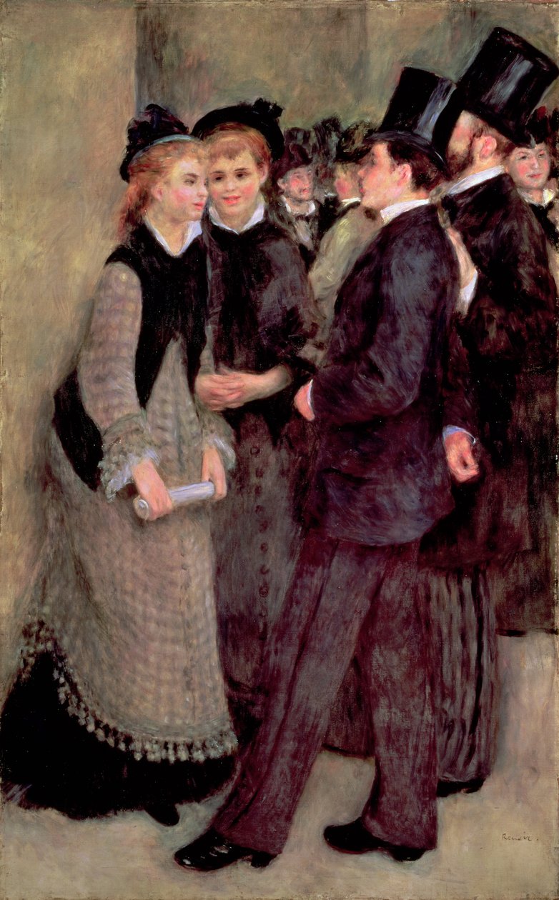Poistuminen konservatoriosta 1877 (öljy kankaalle) tekijältä Pierre Auguste Renoir