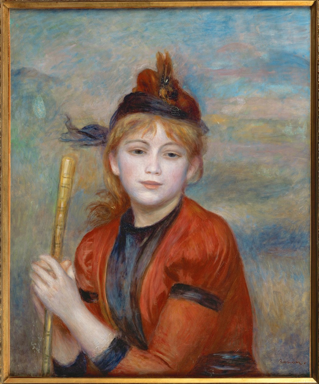 Retkeilijä (öljy kankaalle) tekijältä Pierre Auguste Renoir