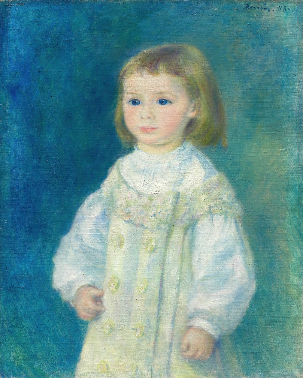 Lucie Berard Child in White, 1883. tekijältä Pierre Auguste Renoir