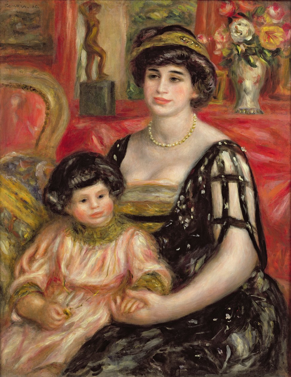 Madame Josse Bernheim-Jeune ja hänen poikansa Henry, 1910 tekijältä Pierre Auguste Renoir