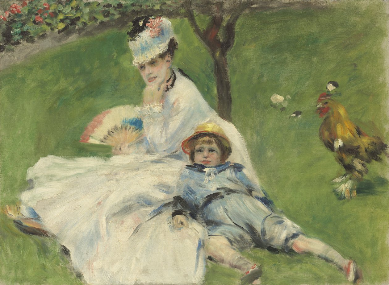 Madame Monet ja hänen poikansa, 1874 tekijältä Pierre Auguste Renoir