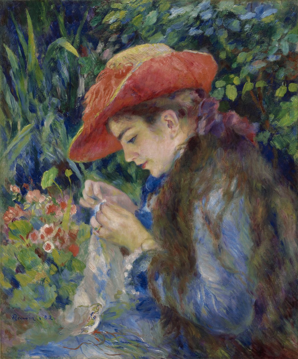 Marie-Therese Durand-Ruel Ompelu, 1882 tekijältä Pierre Auguste Renoir