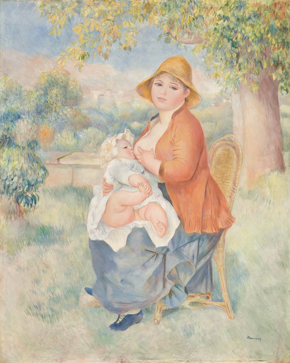 Äitiys tai Nainen imettää lastaan (Madame Renoir ja hänen poikansa) tekijältä Pierre Auguste Renoir