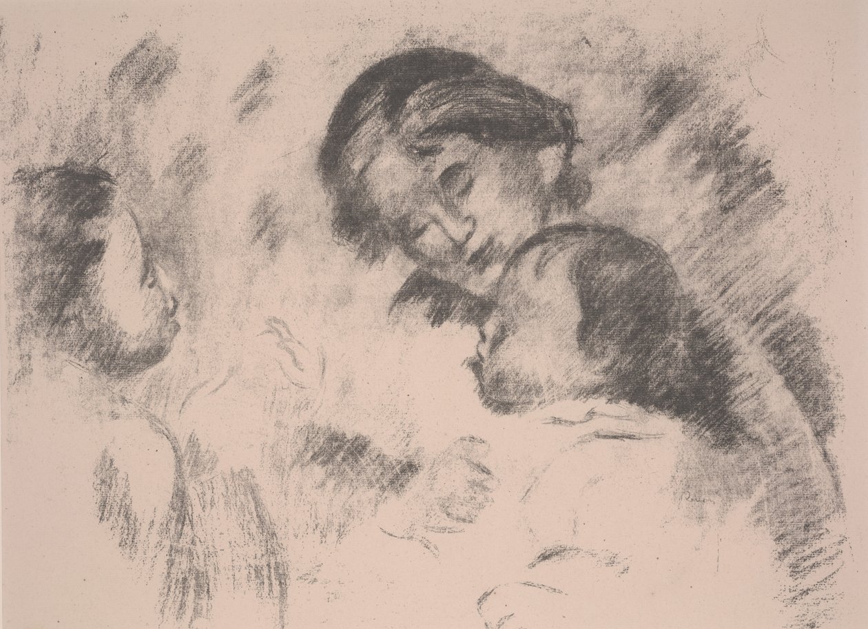 Äitiys: Gabrielle, Jean ja tyttö tekijältä Pierre Auguste Renoir