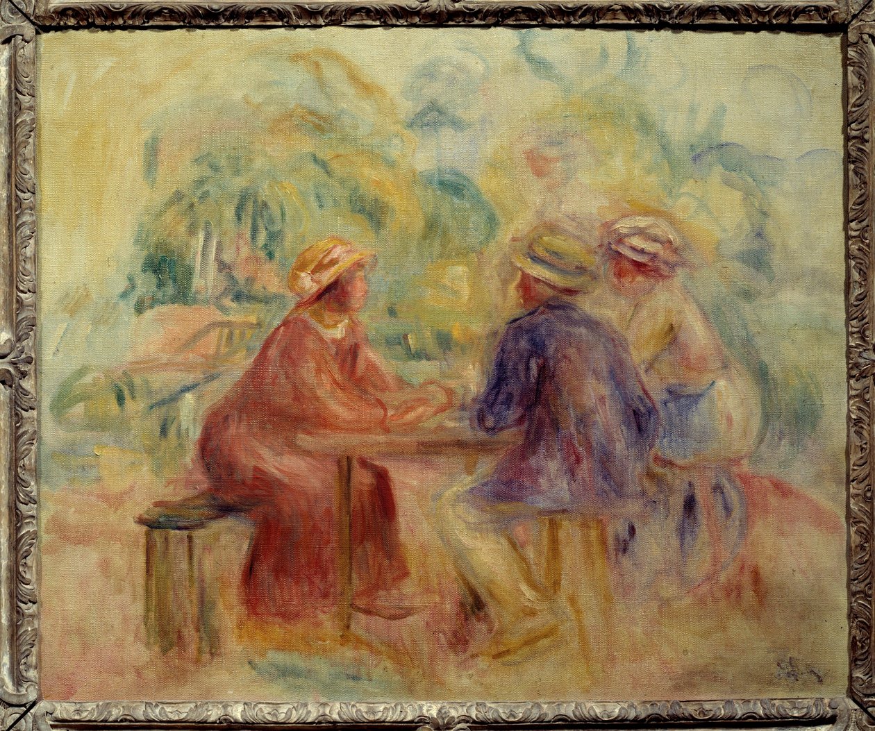 Tapaaminen puutarhassa Auguste Renoirin (1841-1919) maalaus 1900-luvun su. 0,55x0,65 m Pariisi, Musee d