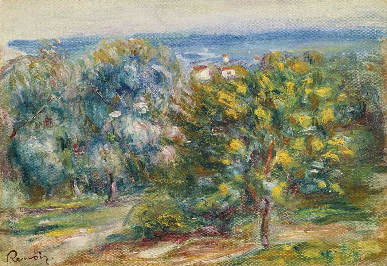 Keskipäivän maisema, 1910 tekijältä Pierre Auguste Renoir