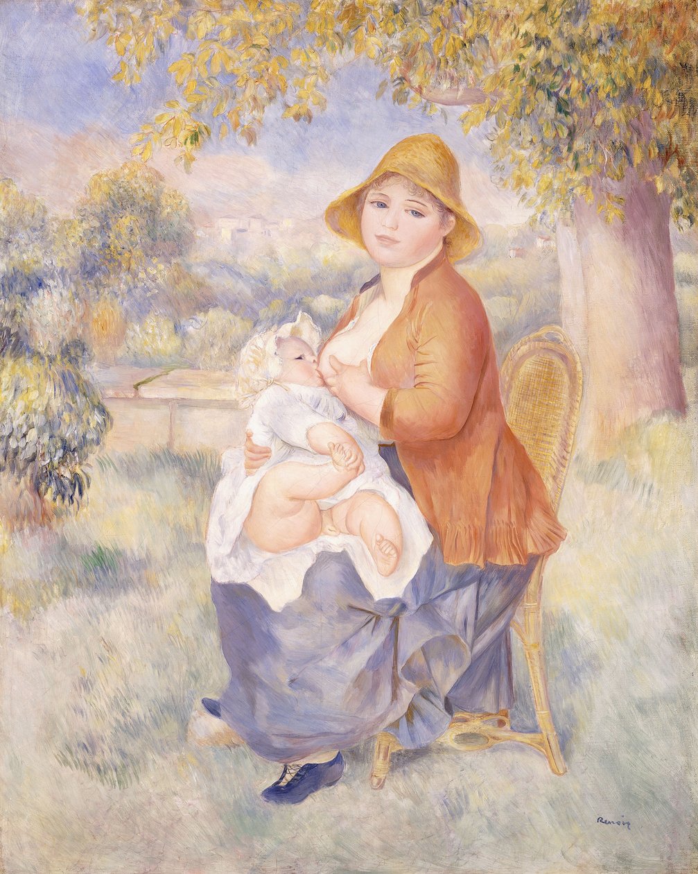 Äiti ja lapsi, äitiys, 1886 tekijältä Pierre Auguste Renoir