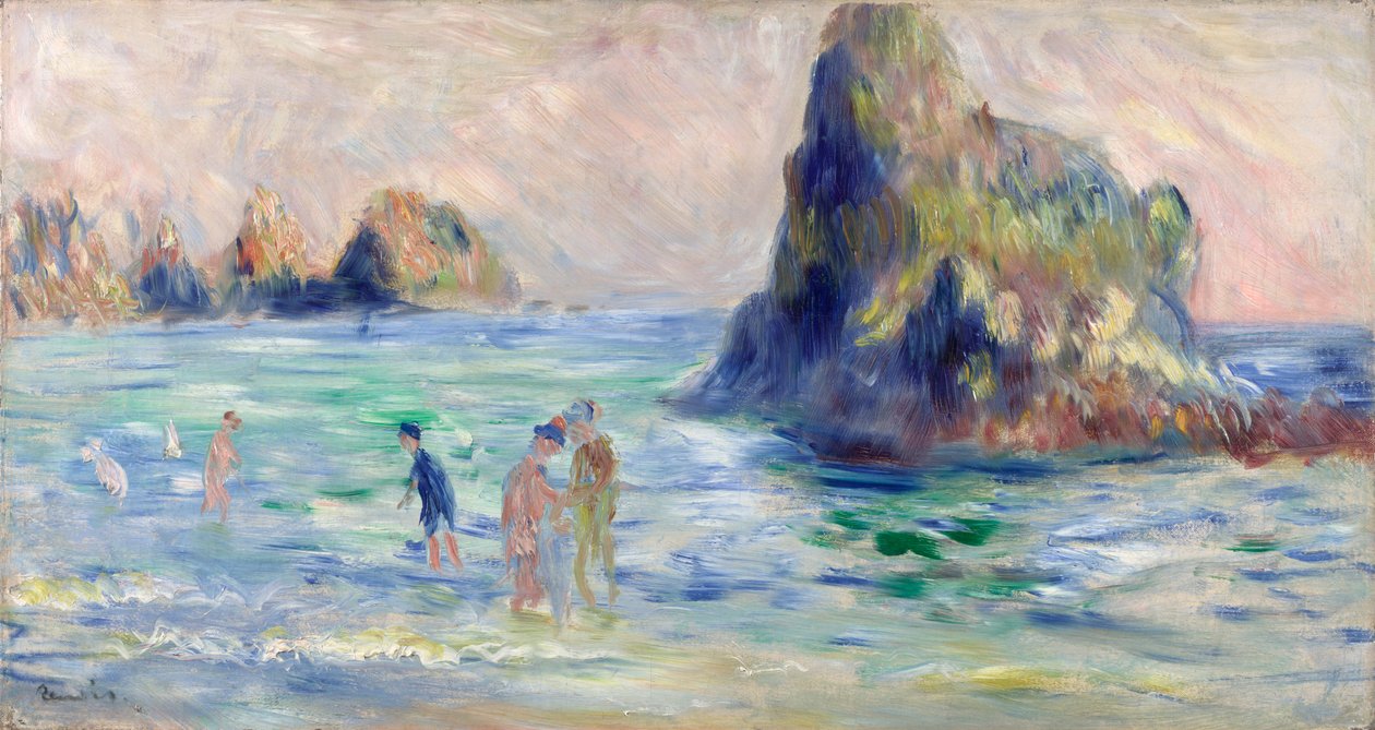 Moulin Huet Bay, Guernsey, n. 1883 tekijältä Pierre Auguste Renoir