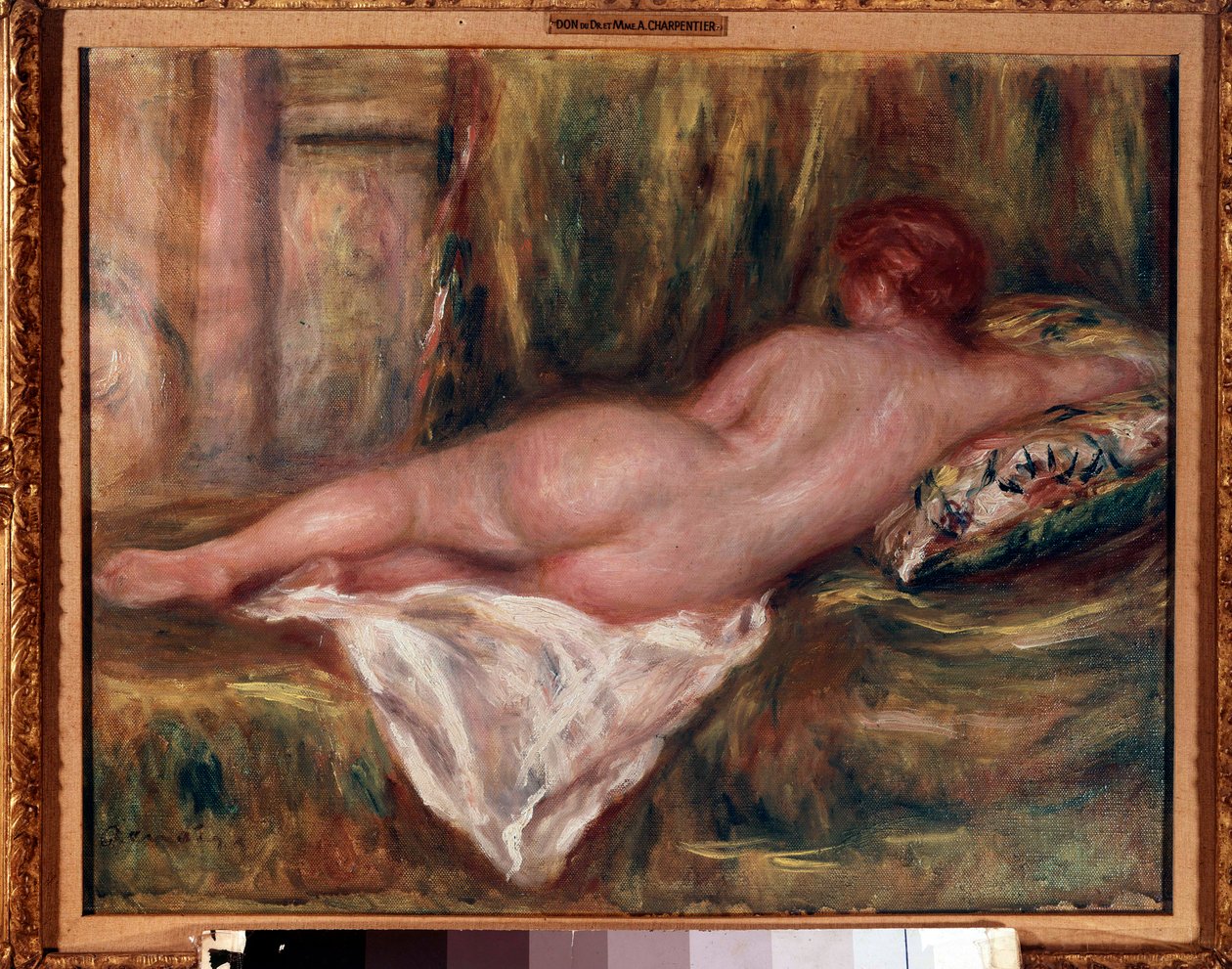 Alaston kerros selästä tai levosta kylvyn jälkeen Pierre Auguste Renoirin (1841-1919) maalaus 1909 Su. 0,41x0,52 m Pariisi, Musee d