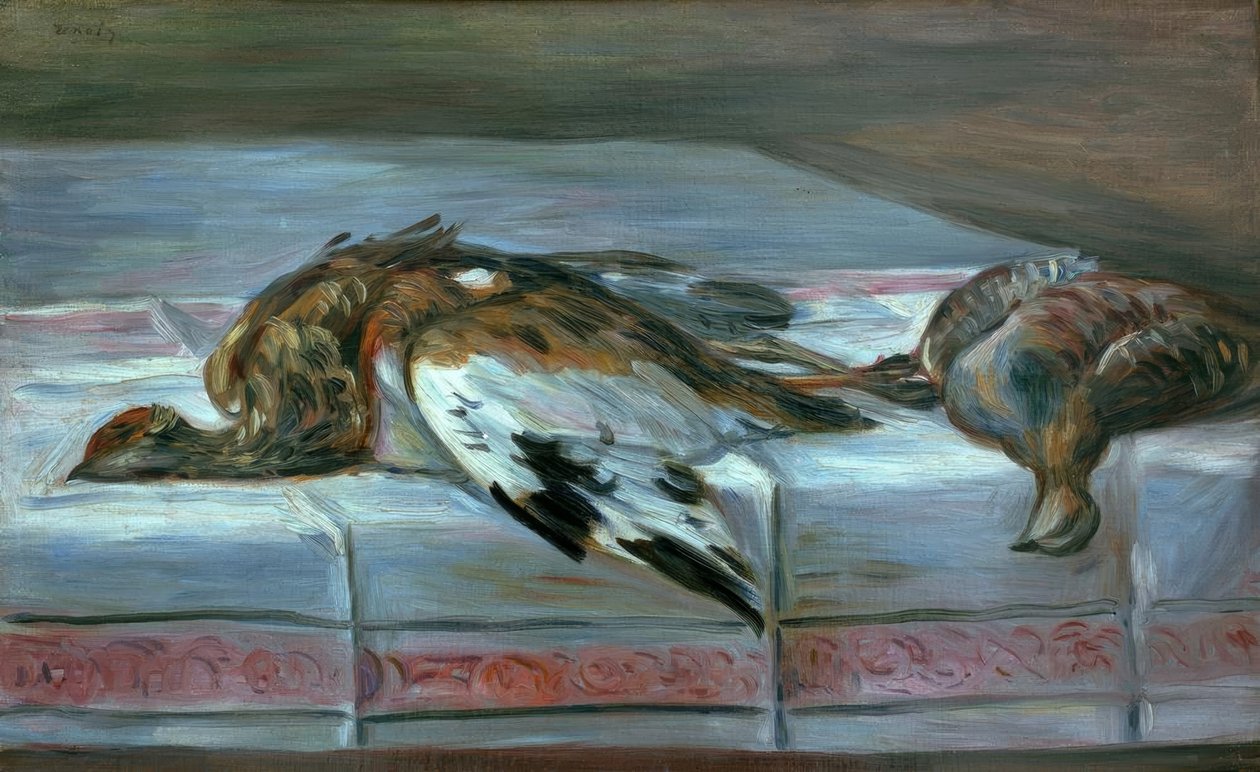 Asetelma fasaanin ja peltopyyn kanssa tekijältä Pierre Auguste Renoir