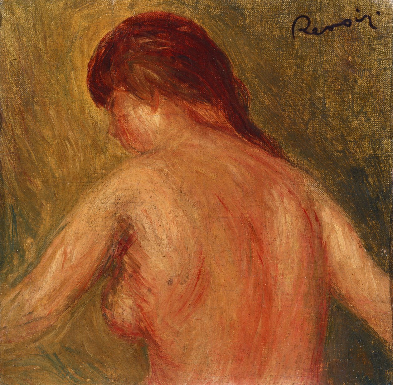 Alaston naisen vartalo, takaa tekijältä Pierre Auguste Renoir
