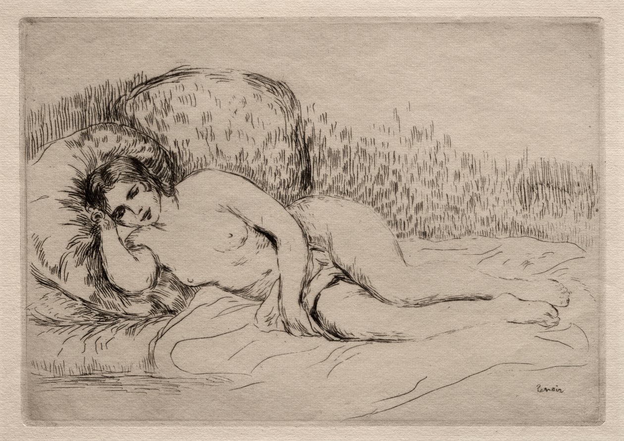 Alaston nainen makuuasennossa tekijältä Pierre Auguste Renoir