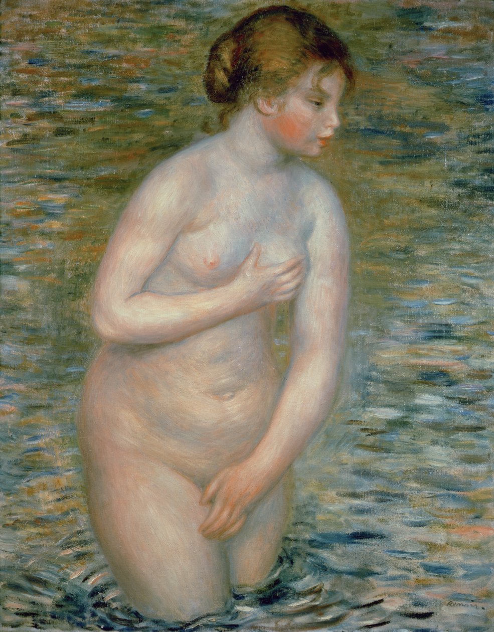 Alaston vedessä, 1888 tekijältä Pierre Auguste Renoir