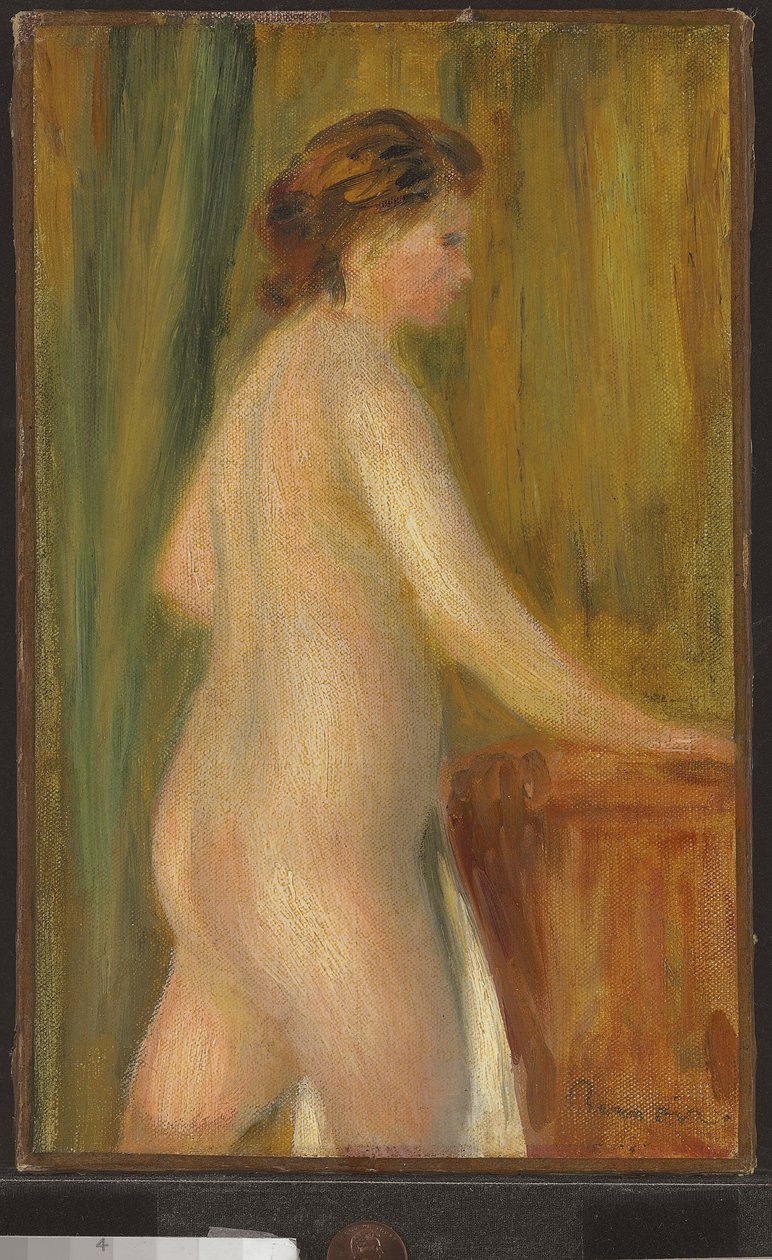 Alaston kylpypyyhkeellä, n. 1900 tekijältä Pierre Auguste Renoir