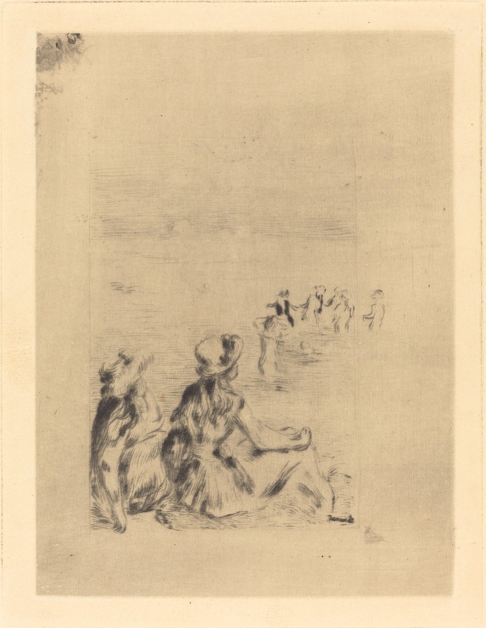 Rannalla - Berneval Sur la plage - Berneval, 1892. tekijältä Pierre Auguste Renoir