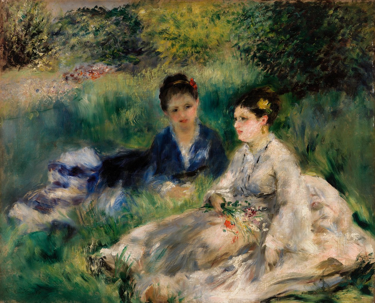 On the Grass (Nuoret naiset istuvat nurmikolla) tekijältä Pierre Auguste Renoir