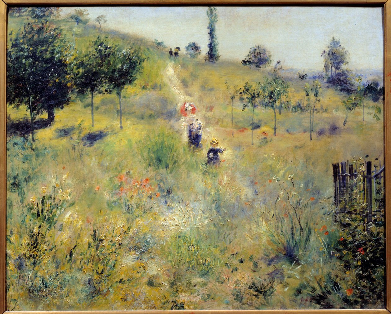 Polku kohoaa korkeissa yrtteissä Pierre Auguste Renoirin (1841-1919) maalaus 1875 Su. 0,6x0,74 m Pariisi, musee d