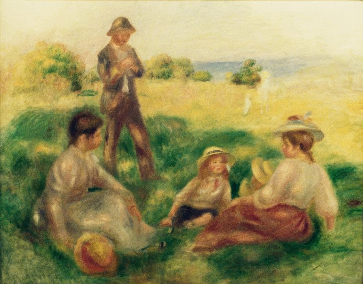 Bernevalilainen maisema ja lukuja tekijältä Pierre Auguste Renoir
