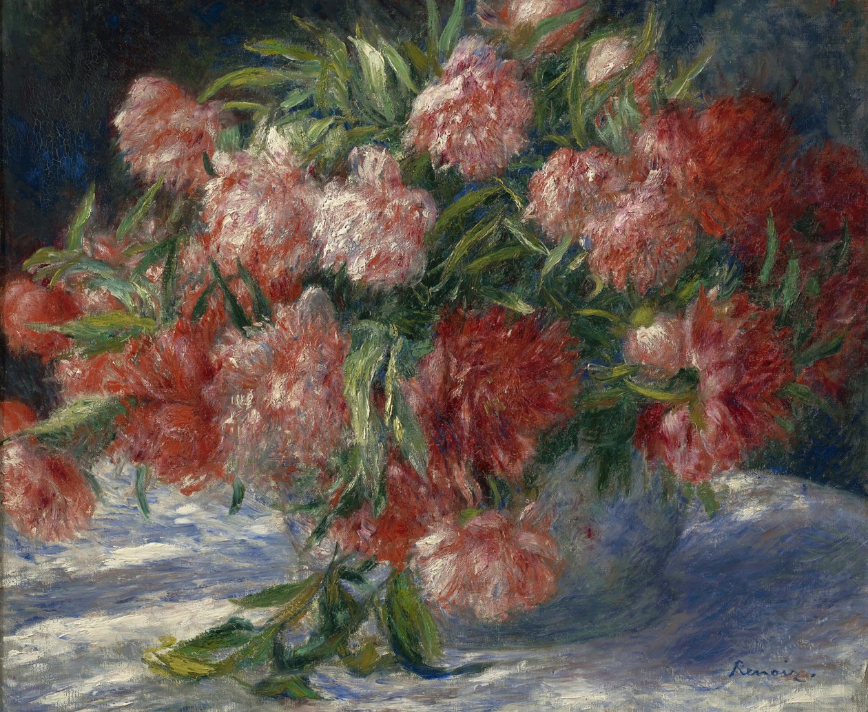 Pionit, noin 1880 tekijältä Pierre Auguste Renoir
