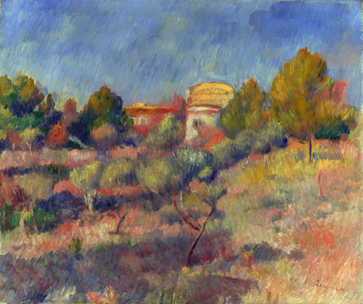 Pigeonnier (colombier) a Bellevue (Pigeon Coop at Bellevue) - Öljy kankaalle, Pierre Auguste Renoir (1841-1919) Yksityinen kokoelma tekijältä Pierre Auguste Renoir