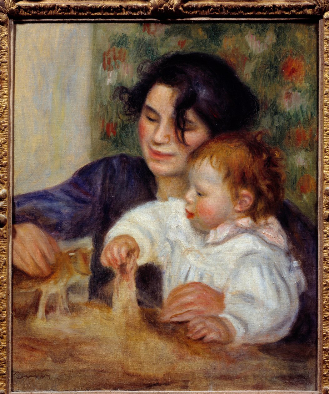 Muotokuva Gabriellesta ja Jeanista. Muotokuva maalarin pojasta Jean Renoirista (1894-1979) sairaanhoitaja Gabrielle Renardin (1879-1959) kanssa. Pierre Auguste Renoirin (1841-1919) maalaus tekijältä Pierre Auguste Renoir