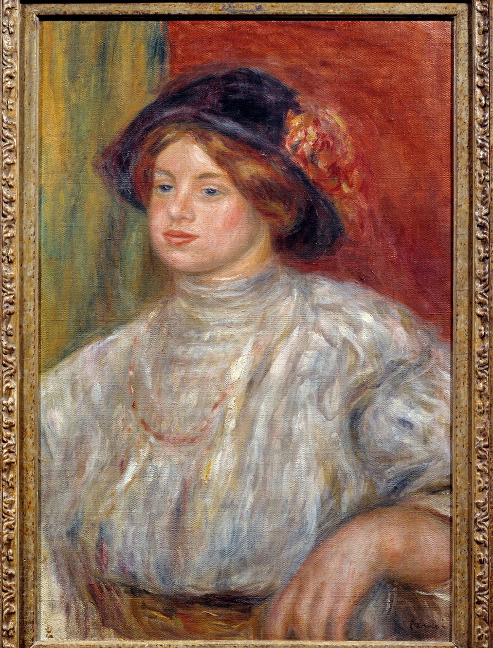Gabrielle au chapeaun muotokuva” Gabrielle Renard (1879-1959) oli taidemaalarin pojan Jean Renoirin (1894-1979) sairaanhoitaja. Pierre Auguste Renoirin (1841-1919) maalaus tekijältä Pierre Auguste Renoir