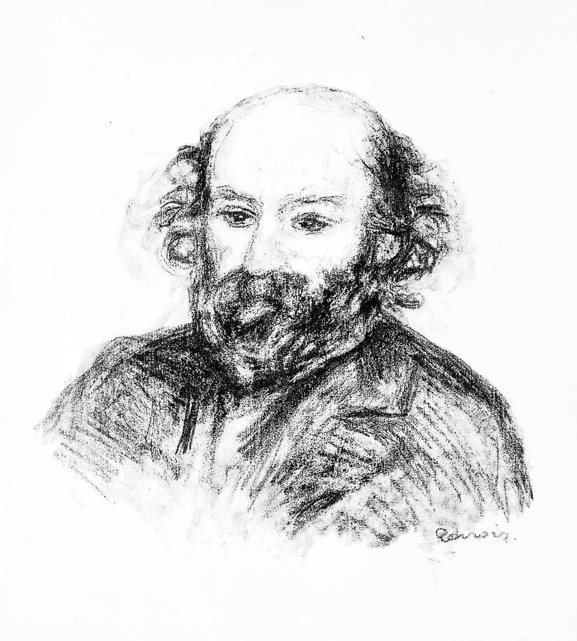 Paul Cézannen muotokuva, n. 1902 (litho) tekijältä Pierre Auguste Renoir