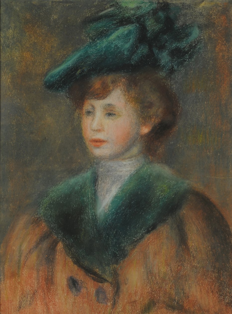 Muotokuva nuoresta naisesta, jolla on vihreä hattu. tekijältä Pierre Auguste Renoir