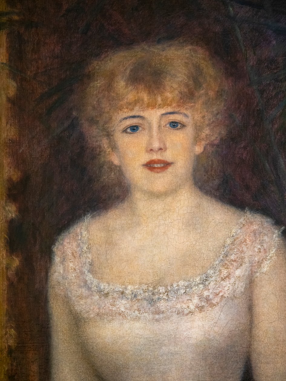 Näyttelijä Jeanne Samaryn muotokuva (yksityiskohta) tekijältä Pierre Auguste Renoir