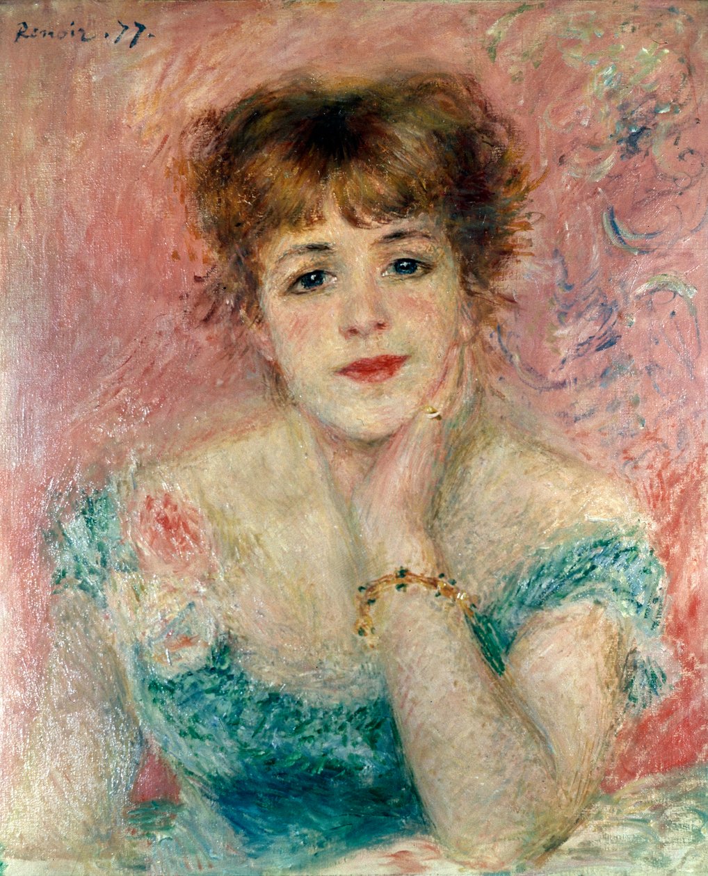 Näyttelijä Jeanne Samaryn muotokuva, 1877. tekijältä Pierre Auguste Renoir