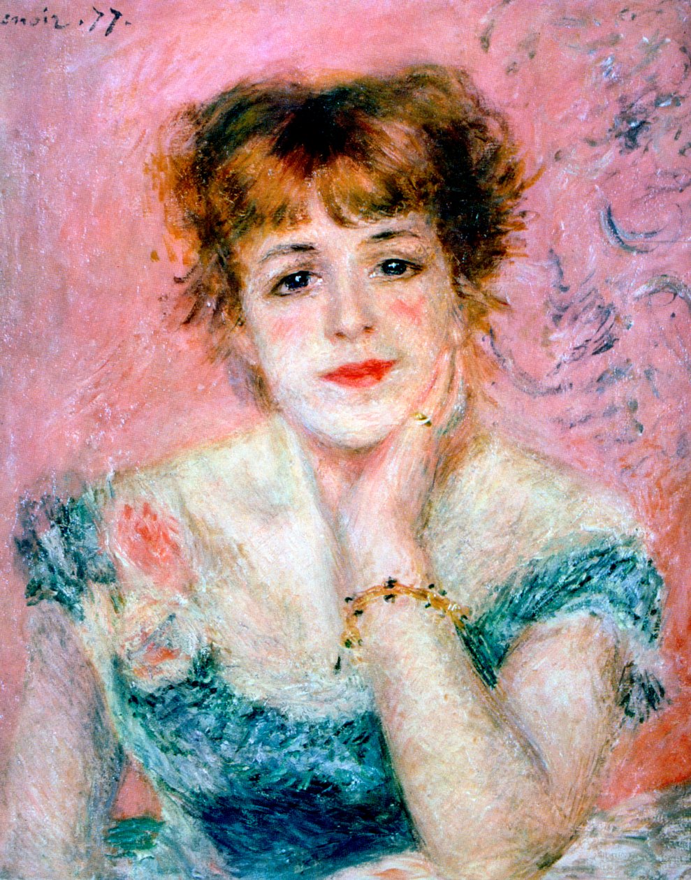 Näyttelijä Jeanne Samaryn muotokuva, 1878 tekijältä Pierre Auguste Renoir